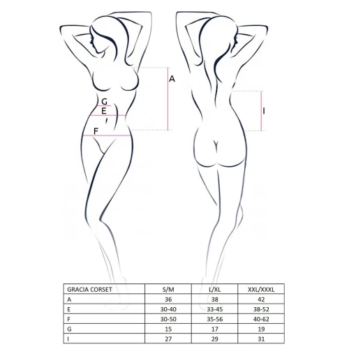 GRACIA CORSET black XXL/XXXL - Сексуальный корсет с пажами