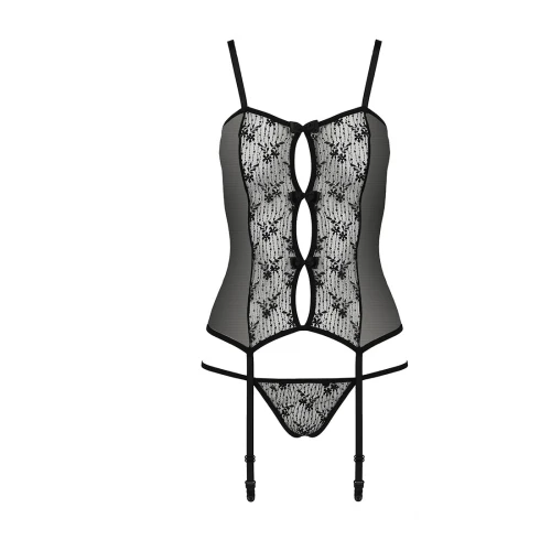 GRACIA CORSET black XXL/XXXL - Сексуальный корсет с пажами