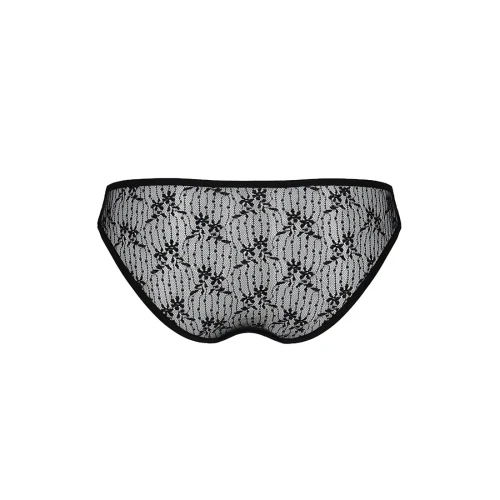 Трусики-слипы с кружевной сеточкой Dina Thong black XXL/XXXL - Passion