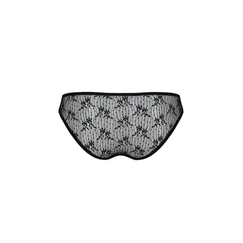 Трусики-слипы с кружевной сеточкой Dina Thong black XXL/XXXL - Passion