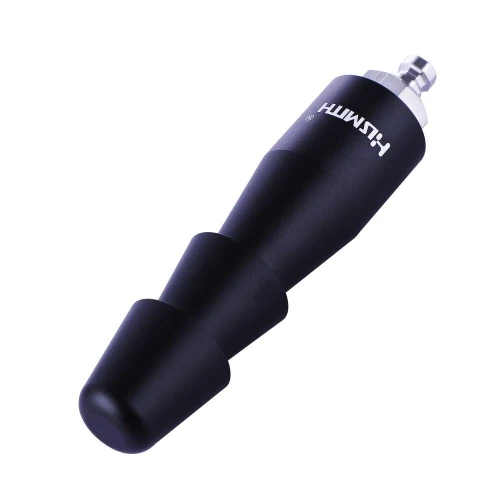 На фото изображена черная часть премиум набора адаптеров Hismith Luxury Kit - KlicLok System Set для женщин на белом фоне.