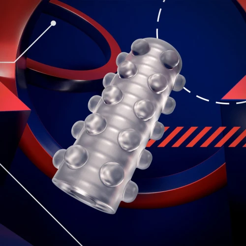 На фото изображен белый мастурбатор Rize by Blush для мужчин на темном фоне