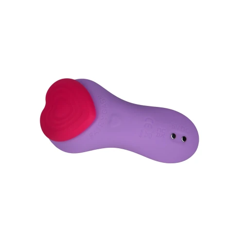 На фото фиолетовый вибратор с красными вставками FairyGasm HeartGem Violet – магический вибратор для трусиков.