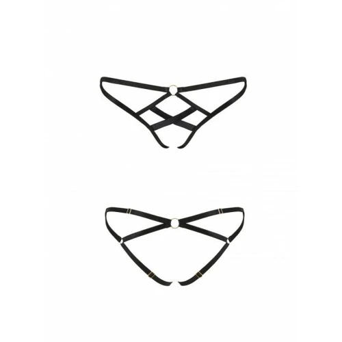 Трусики зі стреп NICKY THONG black XXL/XXXL - Passion Exclusive