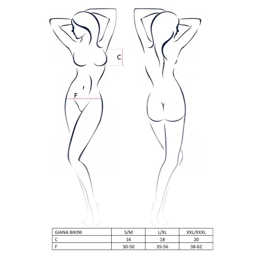 GIANA BIKINI white L/XL - Набор эротического белья с бантиками