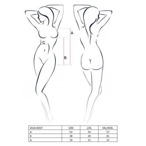 ZOJA BODY black L/XL - Боди монокини с глубоким декольте