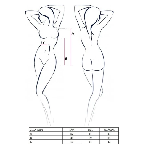 ZOJA BODY black L/XL - Боди монокини с глубоким декольте