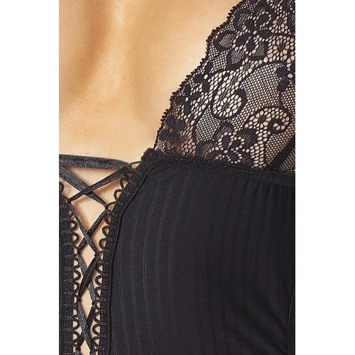 ZOJA BODY black L/XL - Боди монокини с глубоким декольте