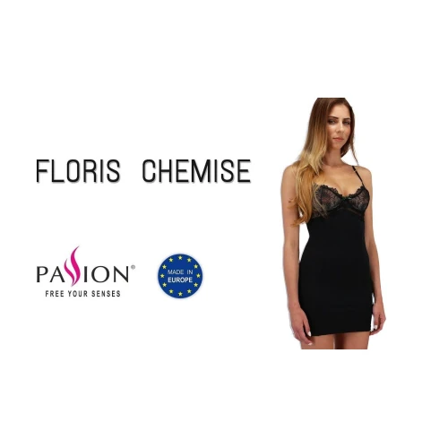 FLORIS CHEMISE black L/XL - Приталенная сорочка с чашечками