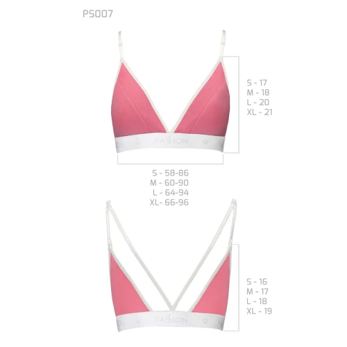 Passion PS007 TOP (L) - Спортивный женский топ (Розовый)