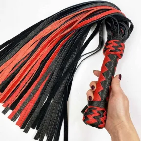 Art of Sex Flogger Classical - Шкіряний класичний флоггер-батіг (Чорно-червоний)