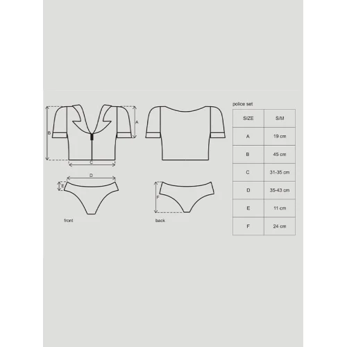 Obsessive Police set S/M - Костюм сексуальна поліцейська