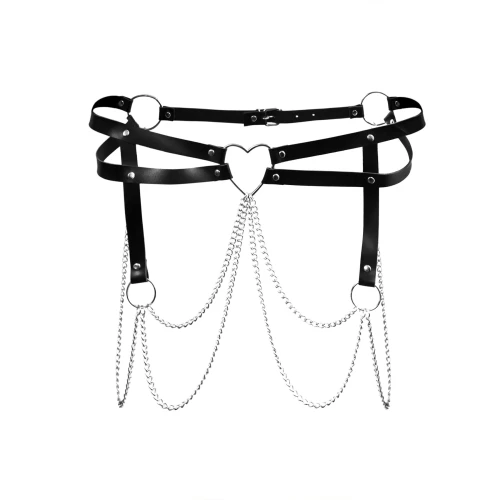 Art of Sex Becky XS-M - Шкіряний пояс декорований ланцюжками