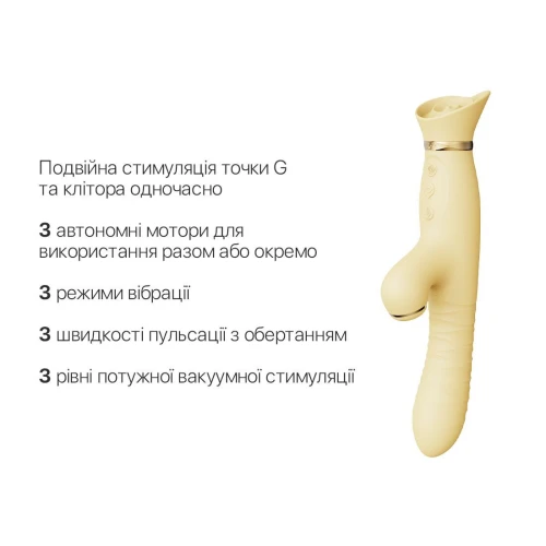 Пульсатор-вибратор с вакуумной стимуляцией Zalo - ROSE Thruster Lemon Yellow (мятая упаковка!!!)