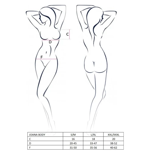 JOANA BODY black L/XL - Эротический боди 