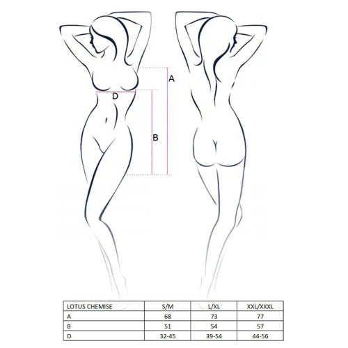 LOTUS CHEMISE cream L/XL - Приталенная сорочка с чашечками