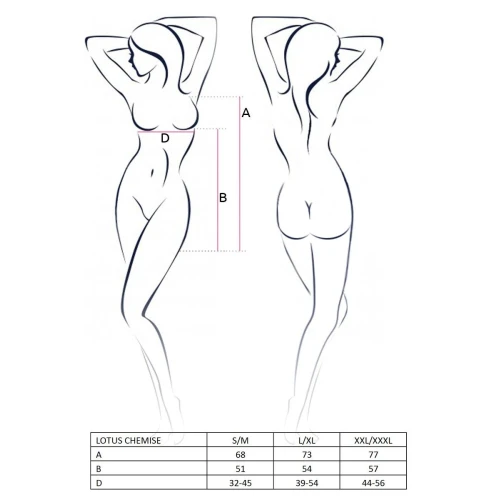 LOTUS CHEMISE cream L/XL - Приталенная сорочка с чашечками