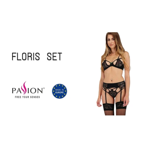 FLORIS SET black L/XL - Эротический набор белья