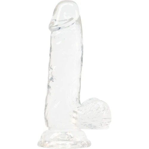 ADDICTION - Crystal Clear Dildo with Balls - 6" - Фалоімітатор