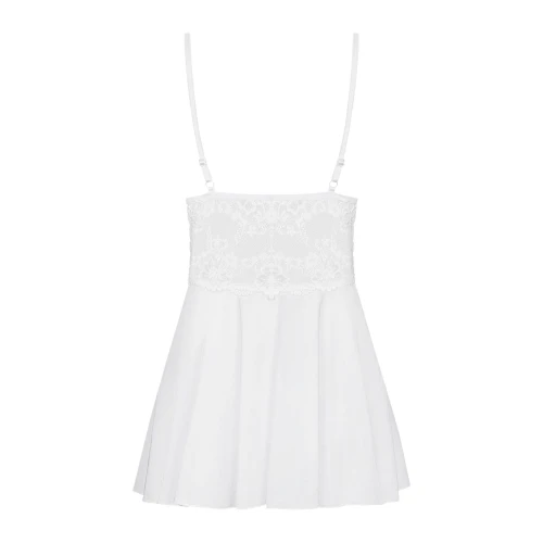 Obsessive 810-BAB-2 (S/M) - Еротичний пеньюар білого кольору