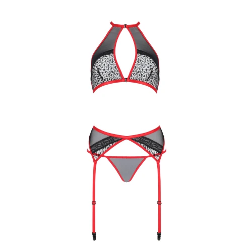 Passion SATARA SET red S/M - Червона еротична білизна