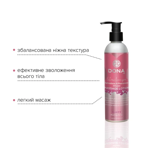 DONA Flirty - Blushing Berry (235 мл) - увлажняющий массажный лосьон 