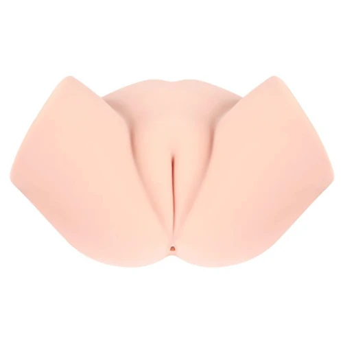 На фото зображено бежевий мастурбатор з вібрацією та масажем Kokos Samanda Deluxe для чоловіків на білому тлі