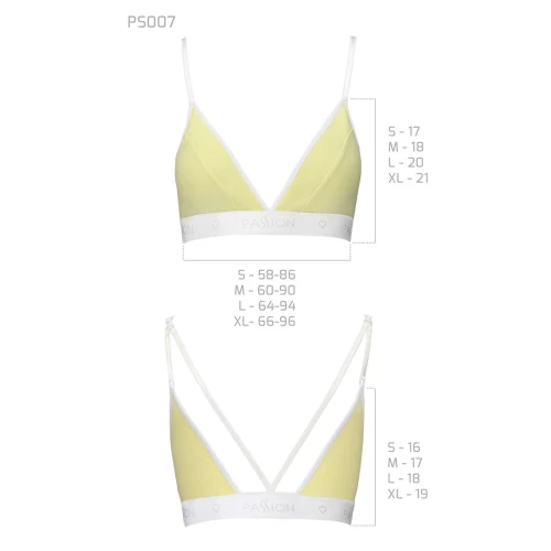 Passion PS007 TOP (XL) - Спортивний жіночий топ (Жовтий)