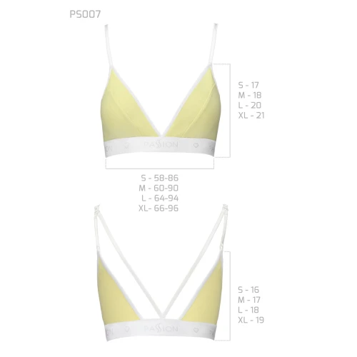 Passion PS007 TOP (XL) - Спортивний жіночий топ (Жовтий)