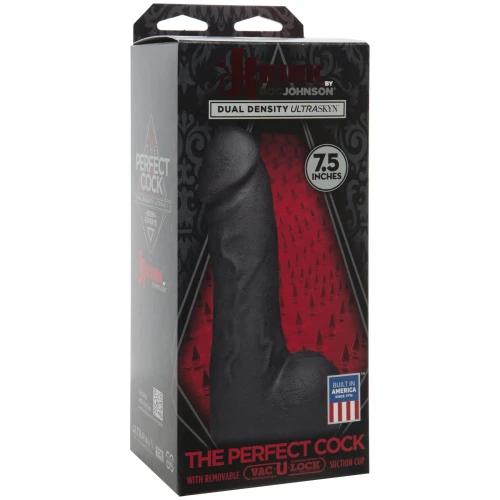 Doc Johnson Kink - The Perfect Cock 7.5 inch Vac-U-Lock - Black - Черный фаллоимитатор со съемной присоской 
