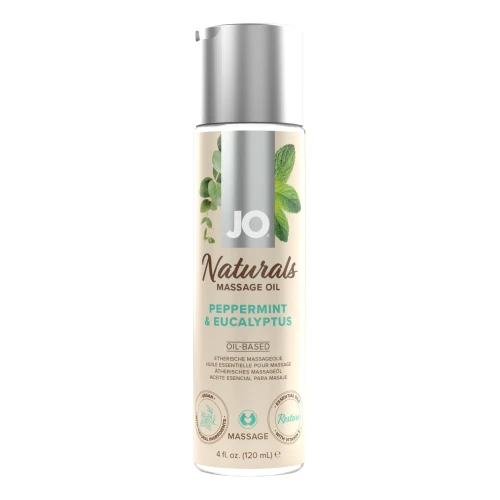 Массажное масло System JO - Naturals Massage Oil - Peppermint&Eucalyptus с эфирными маслами (120 мл)