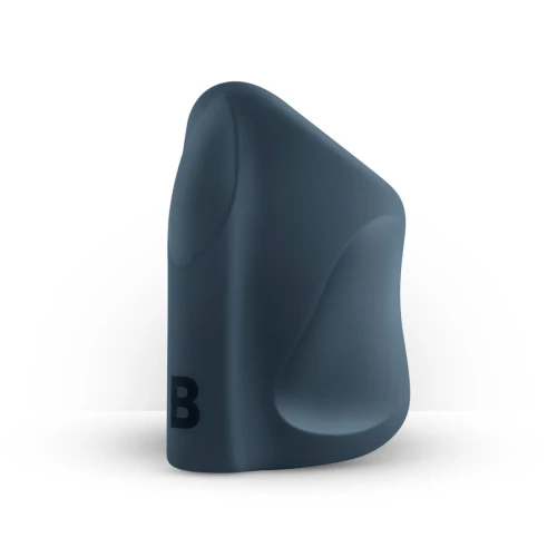 На фото зображено синій мастурбатор для головки члена Boners Vibrating Hand Job Stroker для чоловіків на сірому фоні