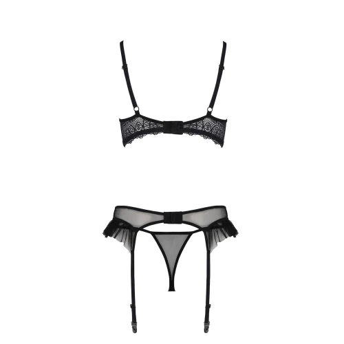 Комплект Passion KERRIA SET WITH OPEN BRA black L/XL - ECO Passion