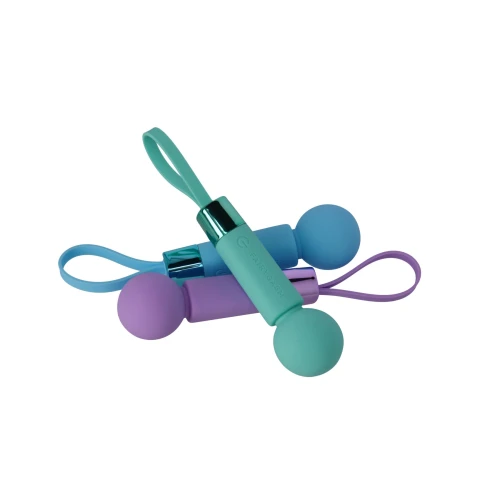 На фото зображено магічний вібромасажер FairyGasm Pearlstasy green для жінок на білому тлі.