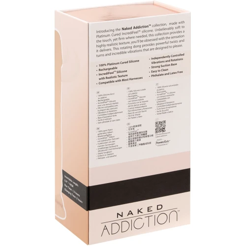 Фаллоимитатор с ротацией Naked ADDICTION James 8″ Rotating & Vibrating Dong (мятая упаковка!!!)