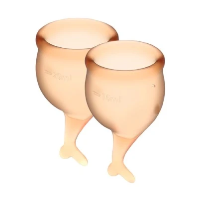 Satisfyer Feel Secure (orange) - Набір менструальних чаш не пропускаючи назовні ні краплі