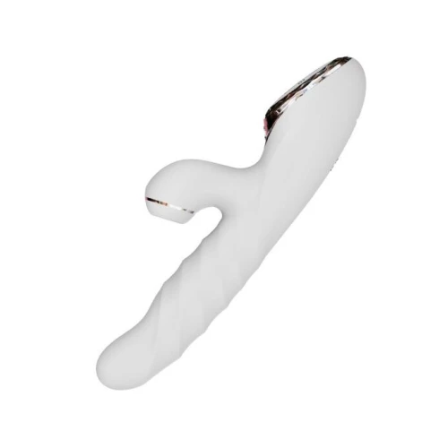 Kistoy A-King Max White - Вакуумный вибратор с вращением ствола