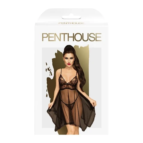 Penthouse - Naughty Doll Black (L/XL) - Еротичний пеньюар