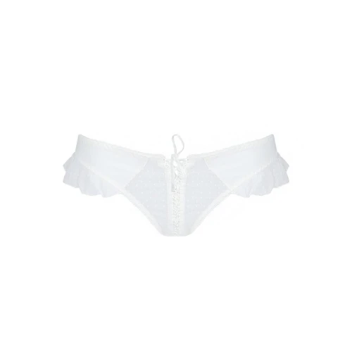 Трусики в горошек, с рюшами и шнуровкой Fatin Thong white XXL/XXXL - Passion