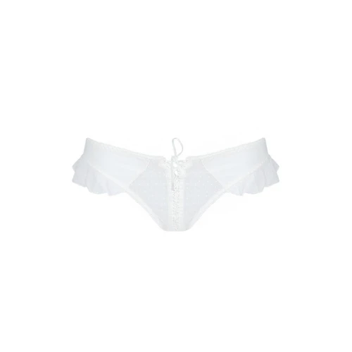 Трусики в горошек, с рюшами и шнуровкой Fatin Thong white XXL/XXXL - Passion