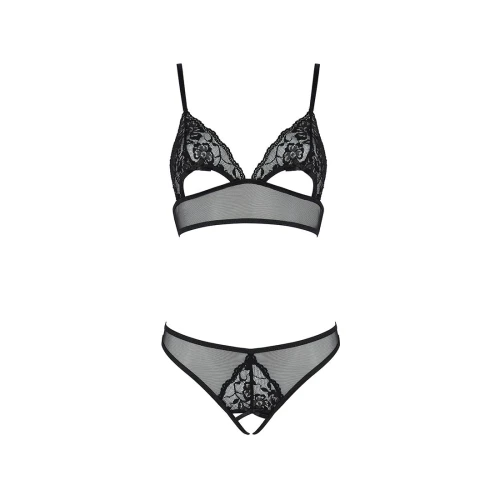 Passion Christa Set black L/XL - Браллет с ажурным лифом