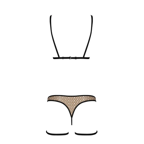 Passion GABI SET beige S/M - Чарівний жіночий комплект