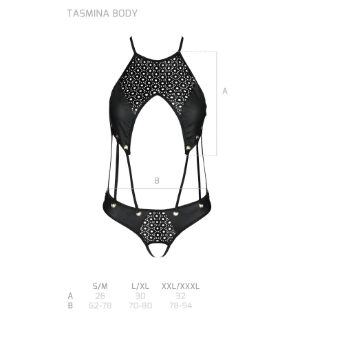 Passion TASMINA BODY black L/XL - Сексуальний боді