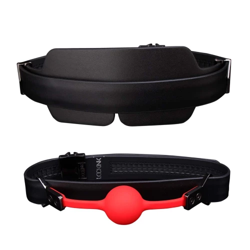 На фото изображен черный БДСМ-набор LOCKINK Moonlight Treasure Chest - Black Set унисекс на светлом фоне