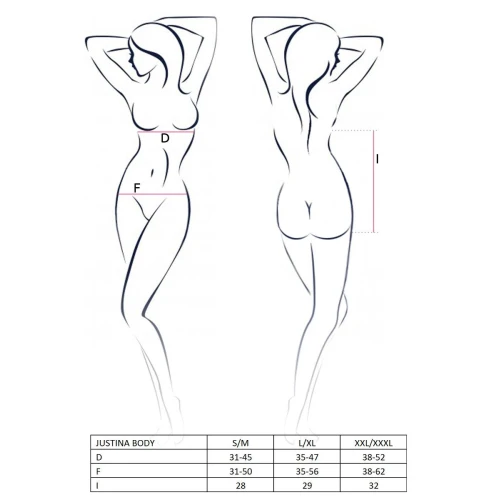 JUSTINA BODY black L/XL - Боді з відкритими грудьми