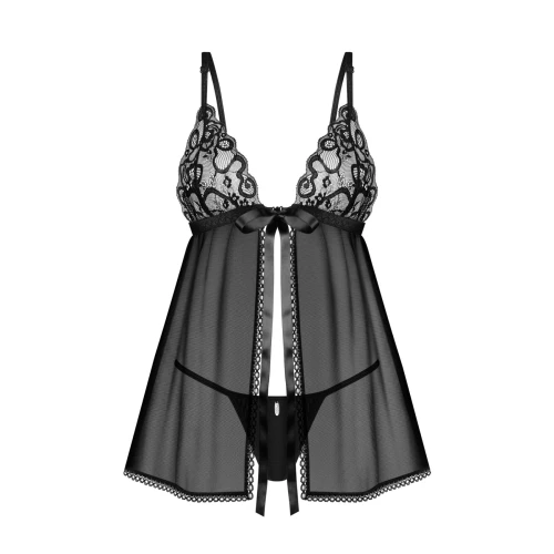Пеньюар и трусики Obsessive Blomentis babydoll & thong M/L
