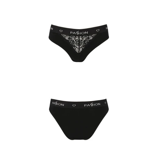 Passion PS001 PANTIES (M) - Трусы с кружевом (Черные)