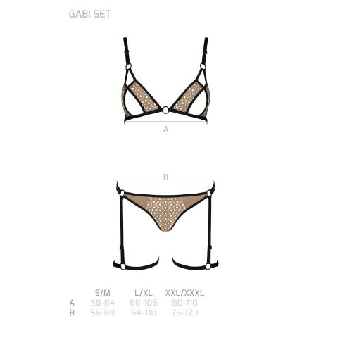 Passion GABI SET beige XXL/XXXL - Завораживающий женский комплект