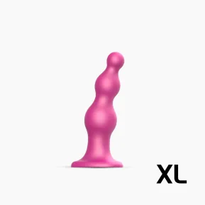 Strap-On-Me Dildo Plug Beads Framboise Metallic XL - Насадка для страпону