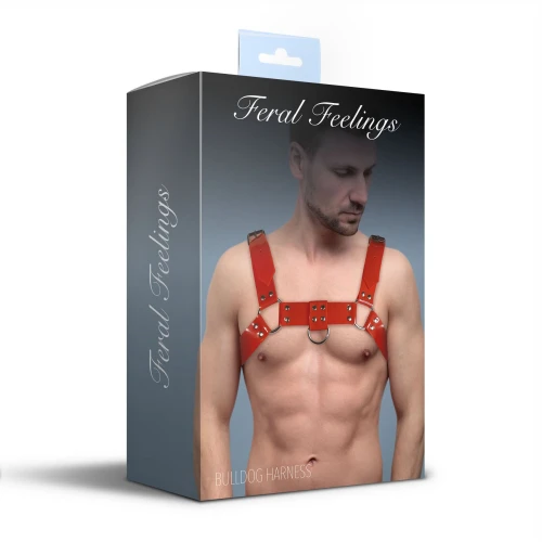 Feral Feelings Bulldog Harness Red - Мужская портупея на грудь 